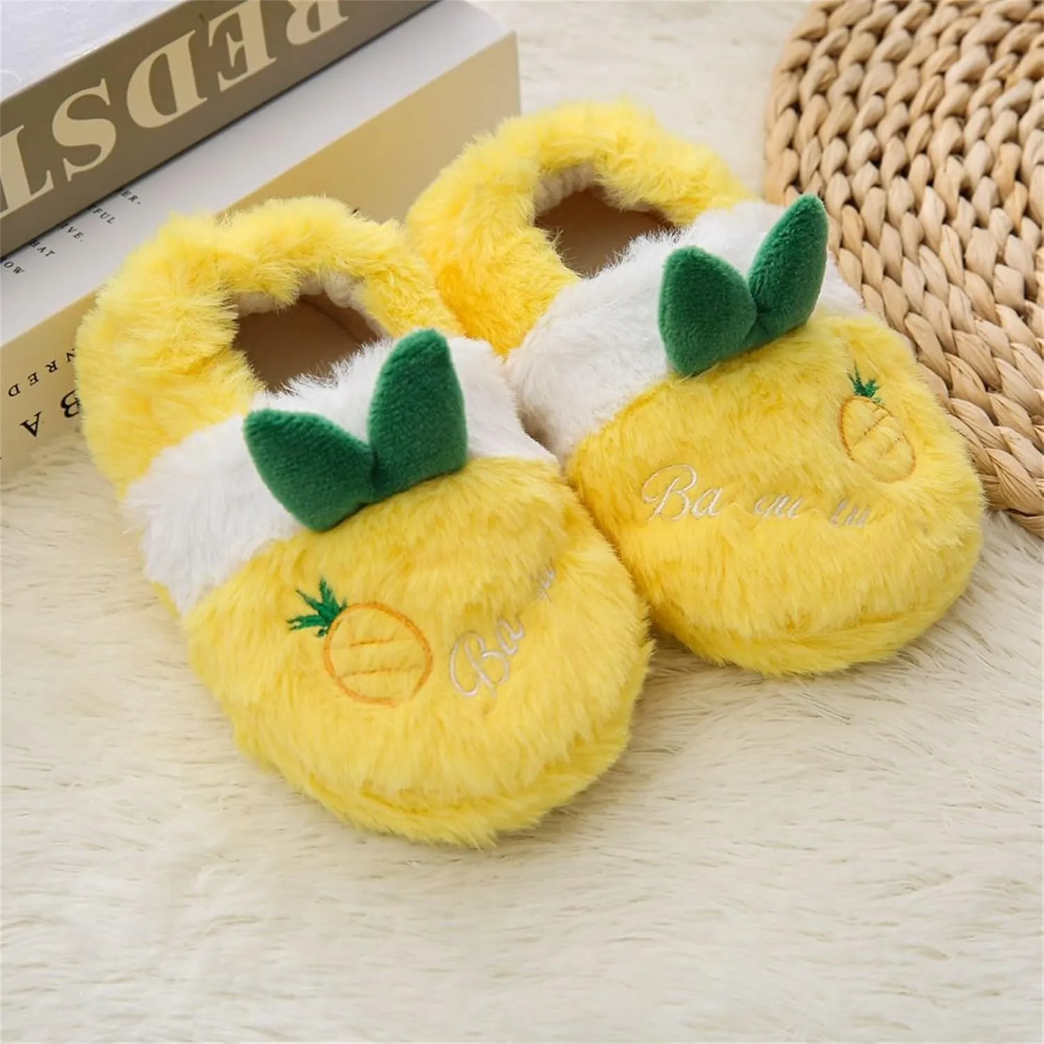 Toddler Boys Slippers Cartoon Cute Animals Plush Warm Home Shoes Girls Bedroom Slippers Non Slipper Indoor Slipper