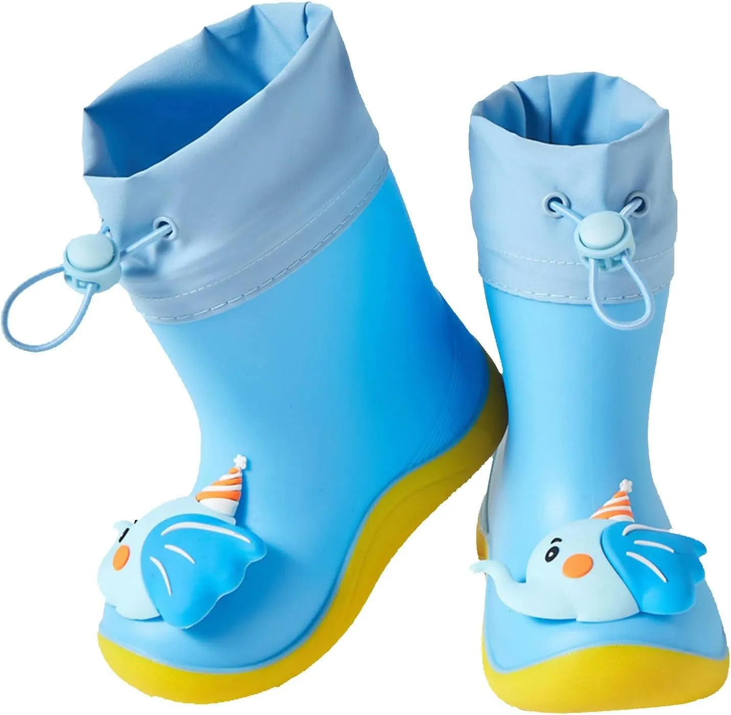 Toddler Cute Elephant Rain Boots Lightweight Rainboots Outdoor Boys Girls Water Shoes Non-Slip Rubber Mud Boots Toddler
