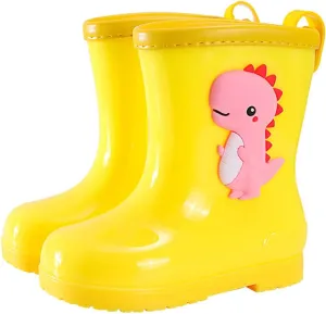 Toddler Dinosaur Rain Boots Little Boys Girls Water Boots Kids' Rainboots Rubber Waterproof Non Slip Toddler Boy Shoes