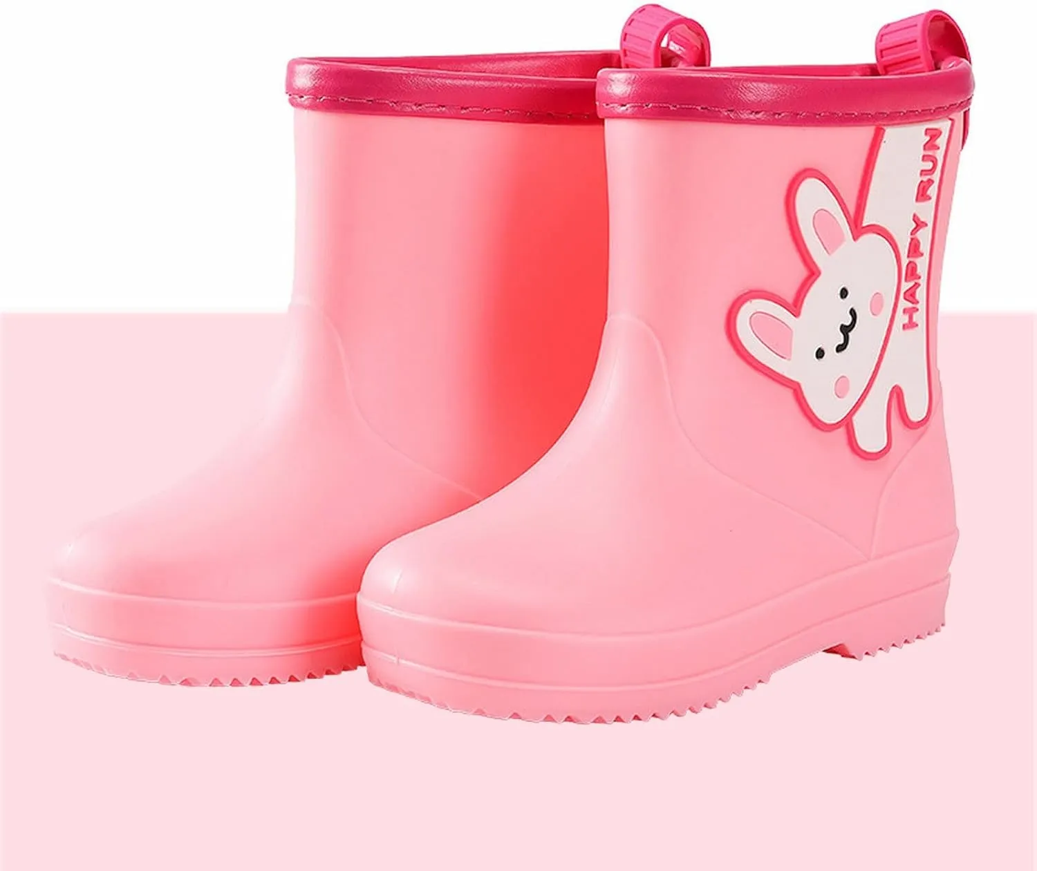 Toddler Kids Bunny Rain Boots Non Slip Waterproof Rubber Boots Infant Cute Mud Boots for Girls Boys Water Shoes