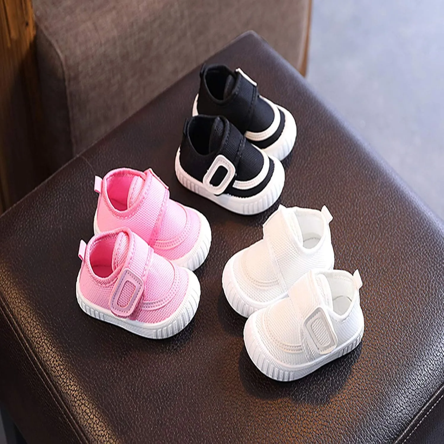 Toddler Mesh Woven Loafers Solid Sports Baby Shoes Shoes Flying Color Baby Shoes Kid Shoes Boy (Pink, 15-18 Months)