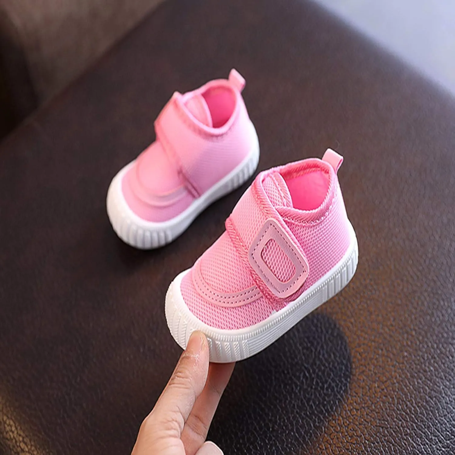 Toddler Mesh Woven Loafers Solid Sports Baby Shoes Shoes Flying Color Baby Shoes Kid Shoes Boy (Pink, 15-18 Months)