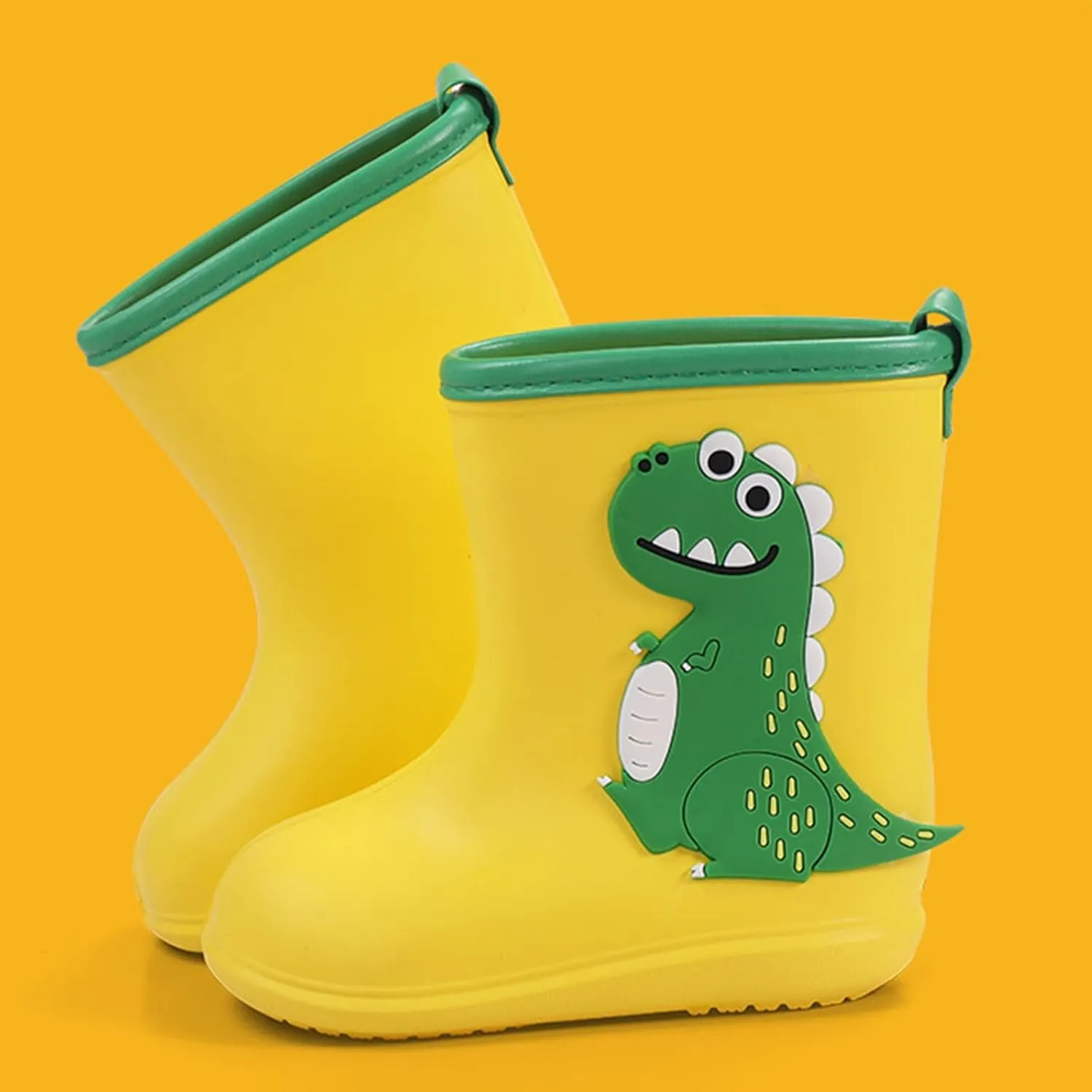 Toddler Rain Boots Kids Children Cute Dinosaur Pull on Rainboots Baby Boys Girls Cartoon Animals Water Infant Snow Boots