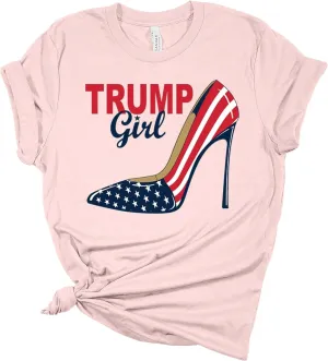 Trenz Shirt Company Womens Trump Girl High Heel Short Sleeve T-Shirt