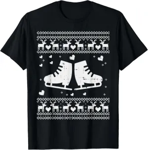 Ugly Christmas Ice Skater Shirt Skate Skating Shoe Girl Gift T-Shirt
