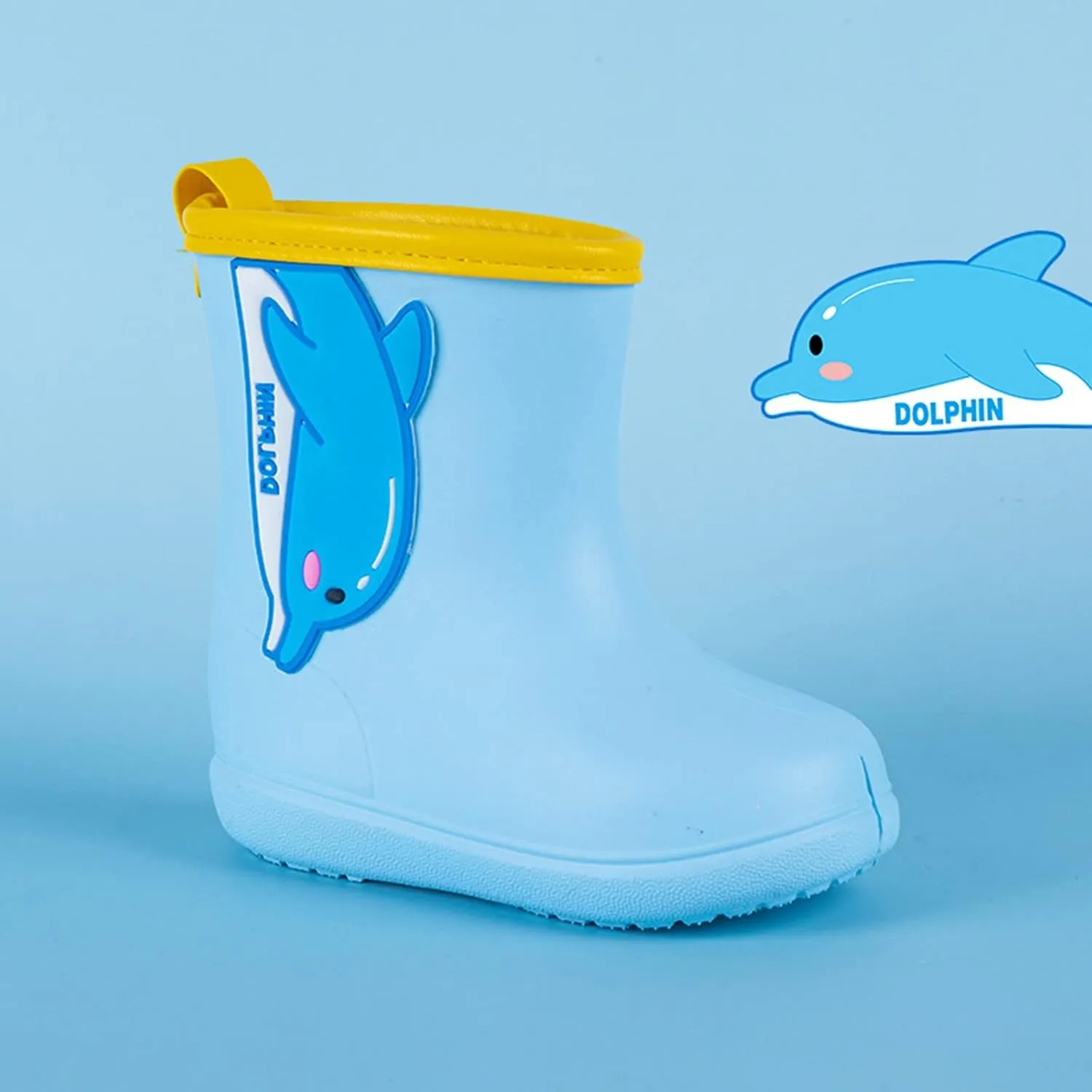Unisex-Child Rain Boots Boys Girls Cute Short Rain Boots Waterproof Non Slip Garden Boots Toddler Kids Girl Boots Fuzzy