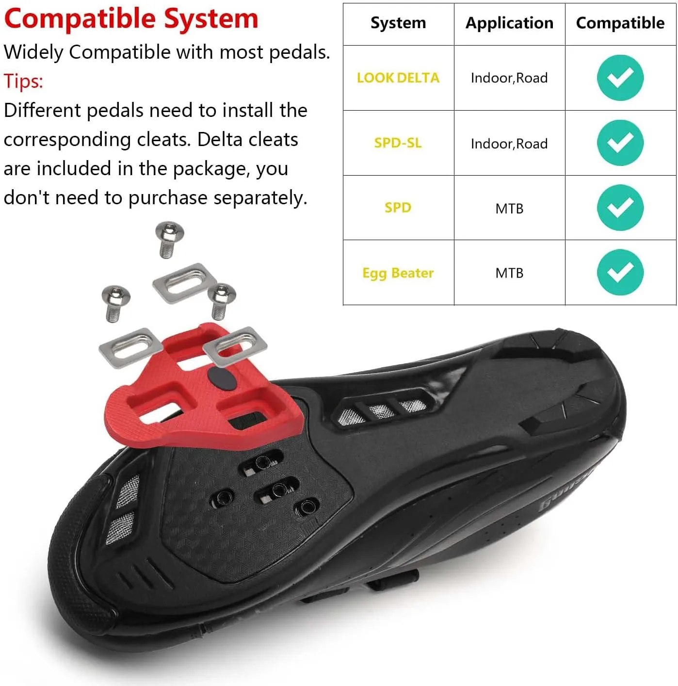 Unisex Cycling Shoes Compatible with pelaton Indoor Road Bike Shoes Mountain Bike Shoes for Men and Women Delta Cleats Clip Outdoor Pedal Bicycle Shoes MTB Shoes for Men