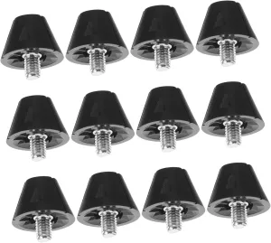 VANZACK 12Pcs Replaceable Soccer Shoe Spikes TPU Studs for Lightweight Wear Resistant Enhance Traction Speed Outdoor Sports Activities Black