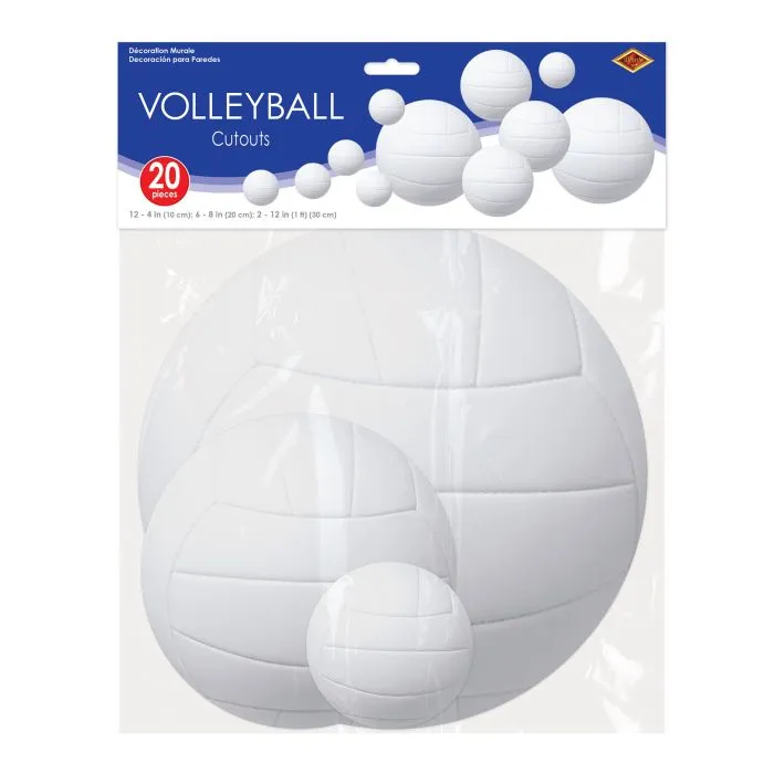 Volleyball Cutout Decorations (20 per package)