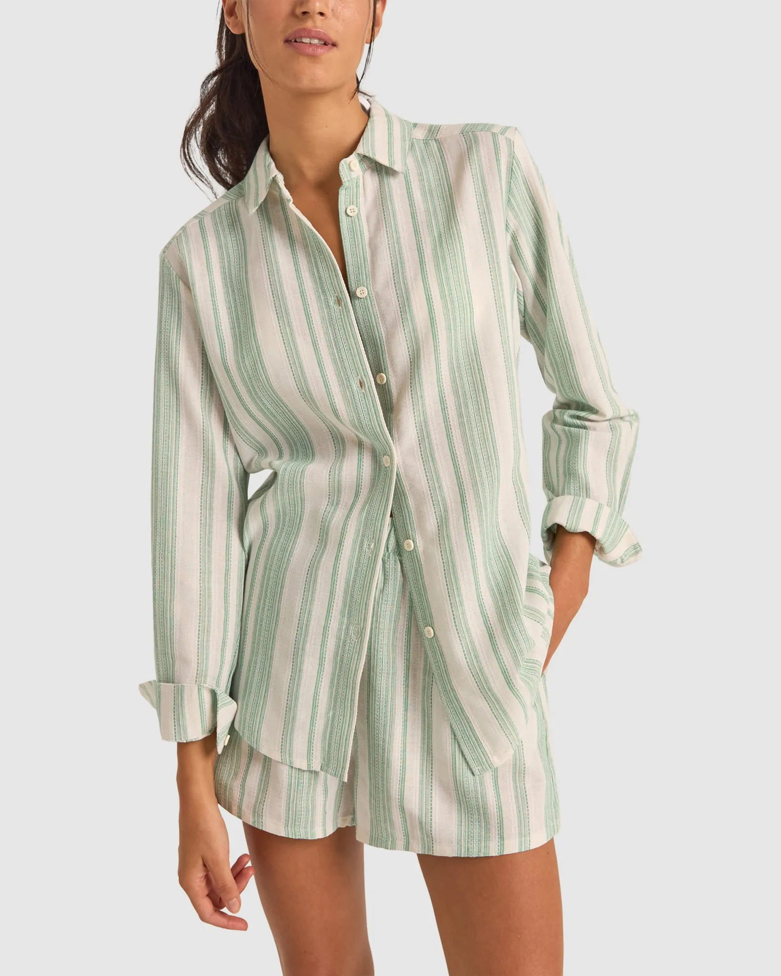 WOMENS DINERO STRIPE BEACH SHIRT