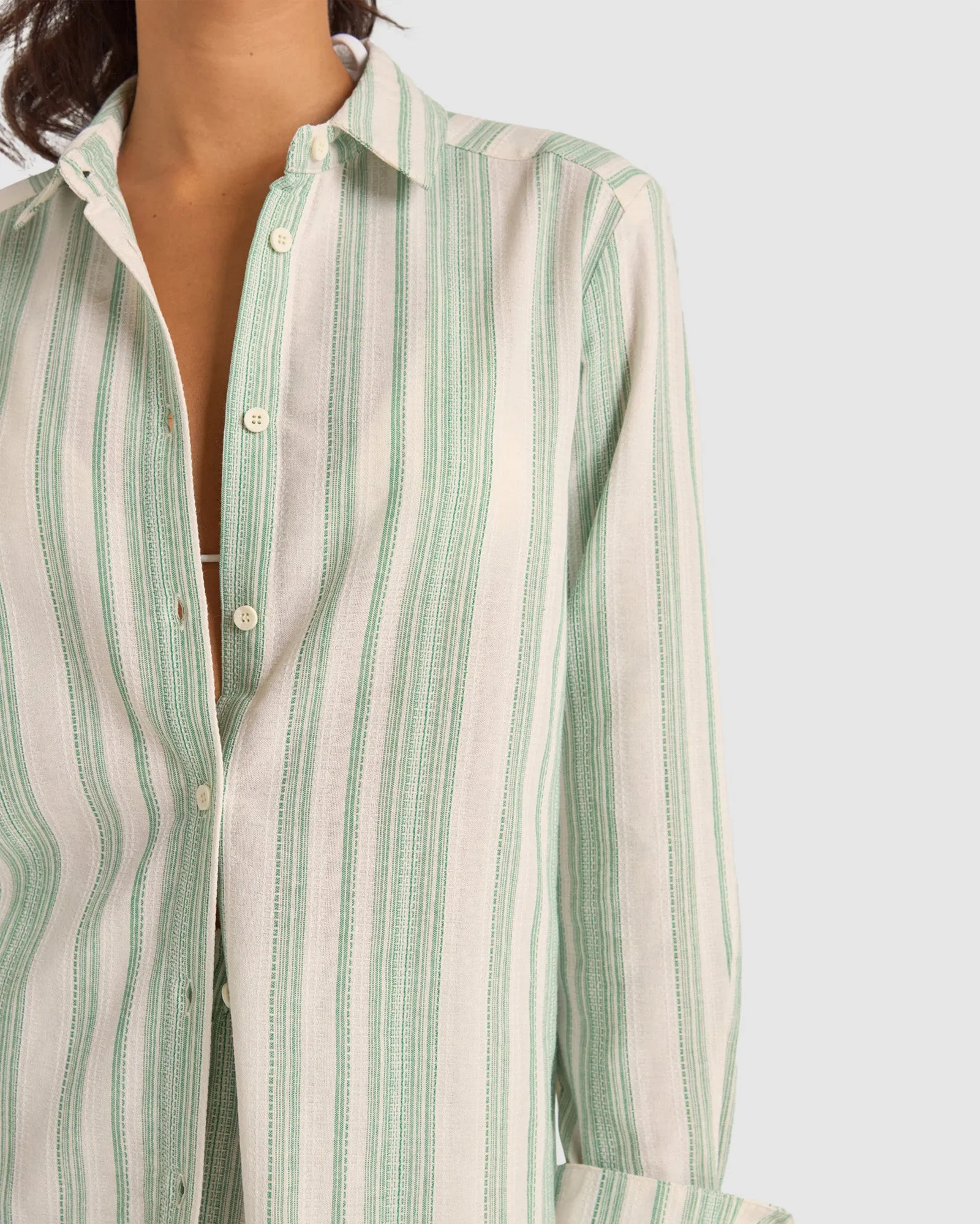WOMENS DINERO STRIPE BEACH SHIRT