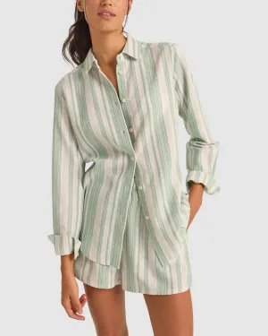 WOMENS DINERO STRIPE BEACH SHIRT