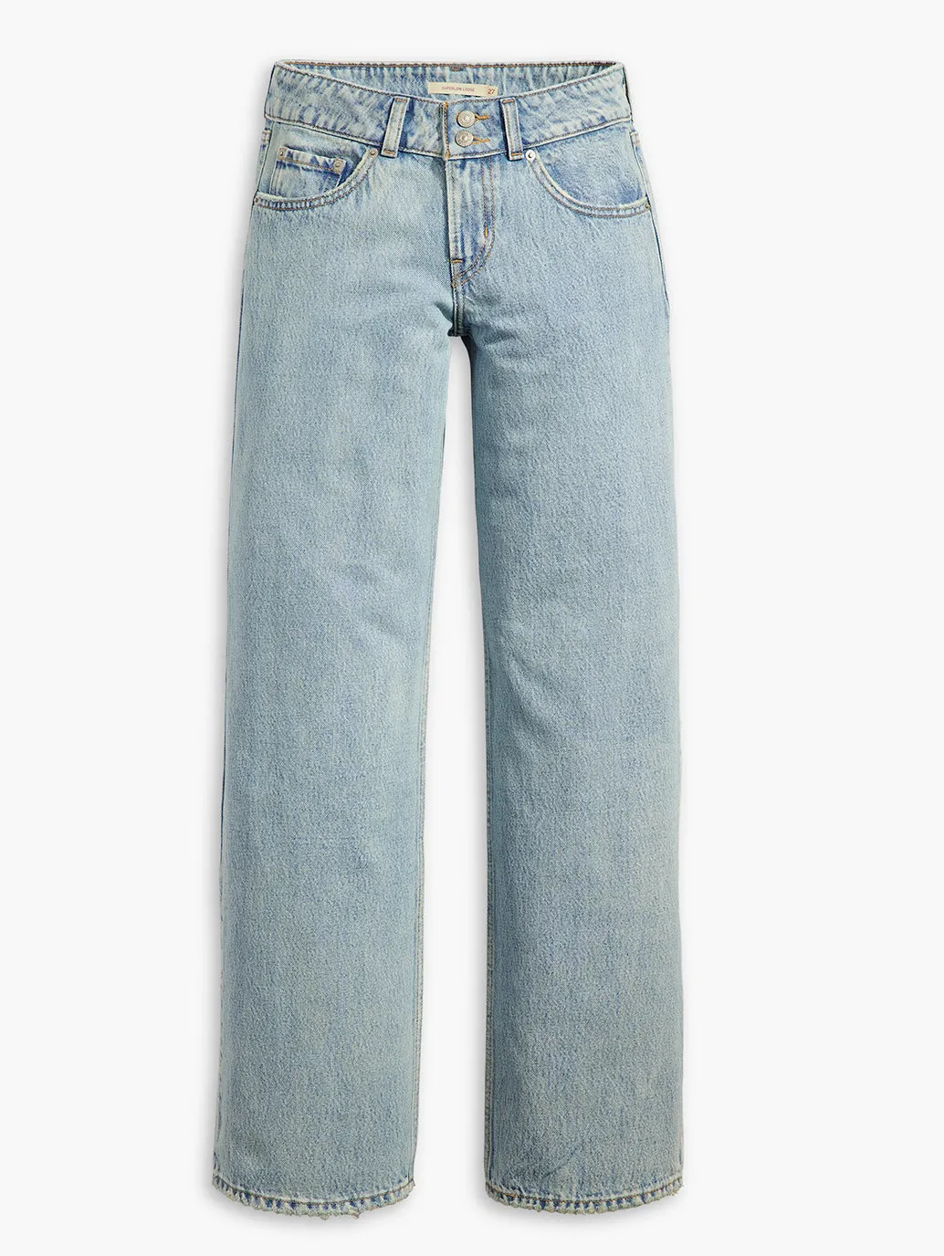 Women's Light Blue Loose Fit Super Low Rise Jeans
