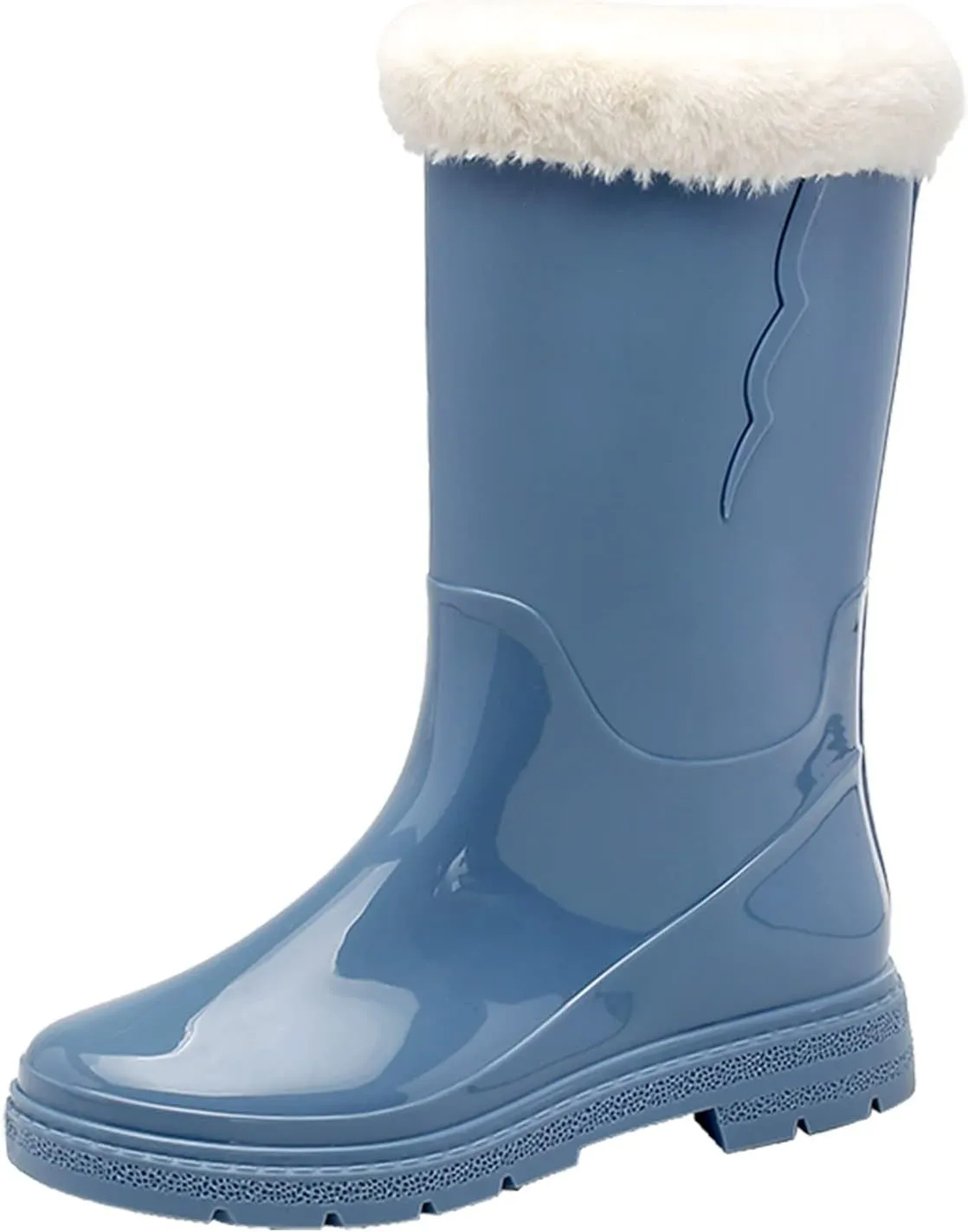 Womens Rain Boots Mens Snow Boots Waterproof Insulated Non-Slip Mid-Calf Boots Slip On Fishing Boots For Men