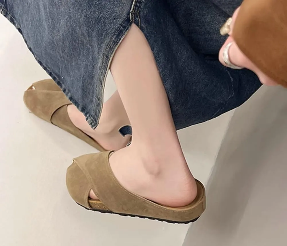 Women??s Suede Comfort Slip-On Mules Arch Support House Slippers Casual Indoor Outdoor Sandals Potato Shoes 2025