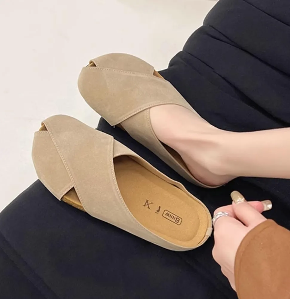Women??s Suede Comfort Slip-On Mules Arch Support House Slippers Casual Indoor Outdoor Sandals Potato Shoes 2025