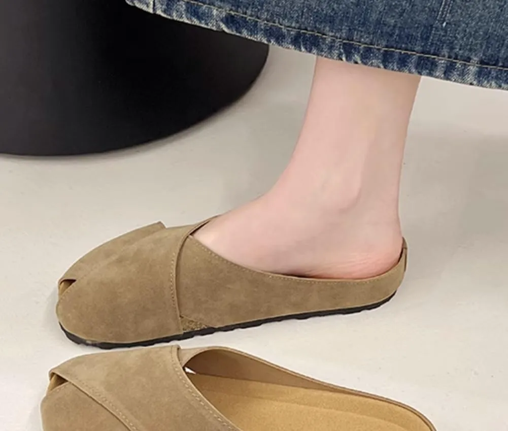 Women??s Suede Comfort Slip-On Mules Arch Support House Slippers Casual Indoor Outdoor Sandals Potato Shoes 2025