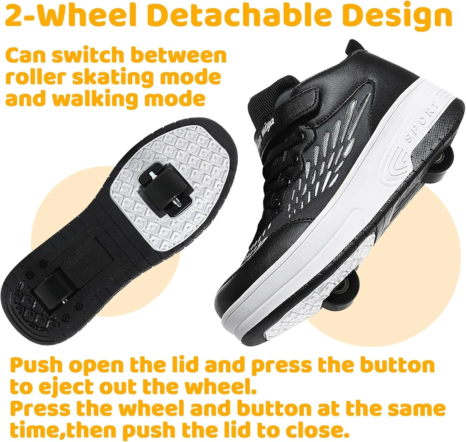 Wooowyet Roller Skate Shoes for Kids Boys Girls Rechargealbe Wheels Sneakers Fashion Roller Wheeled