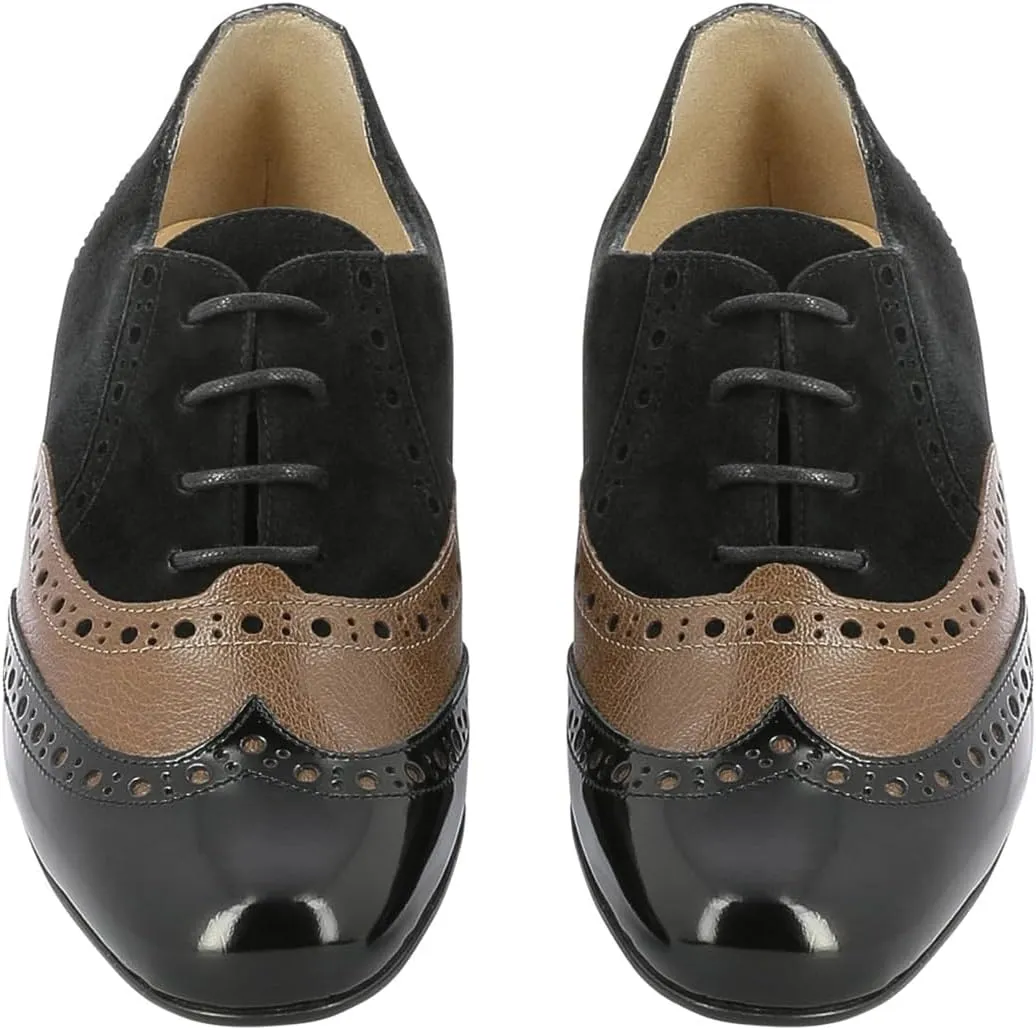 YDN Women's Oxford Dress Shoes Chunky Low Heels Lace Up Business Formal Loafers Self-tie Womens Casual Shoes Size 4-16 US