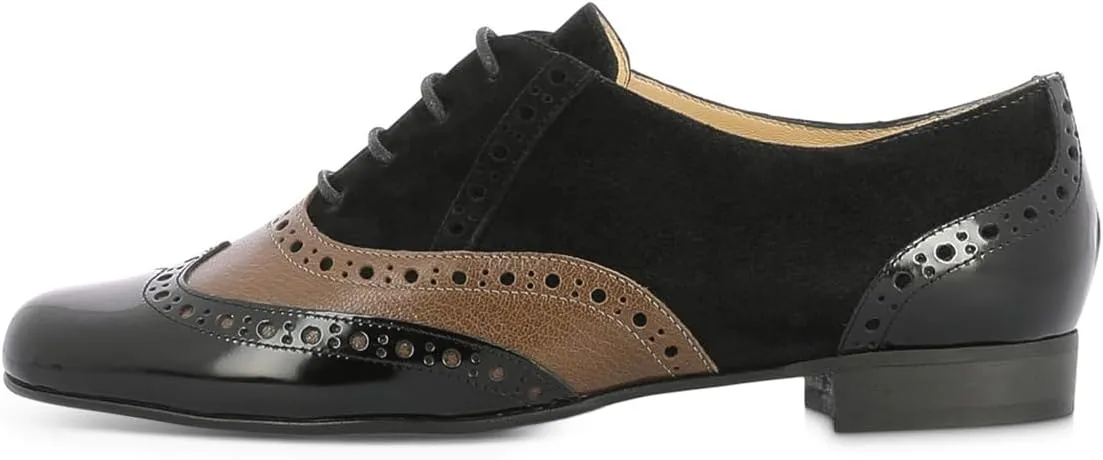 YDN Women's Oxford Dress Shoes Chunky Low Heels Lace Up Business Formal Loafers Self-tie Womens Casual Shoes Size 4-16 US
