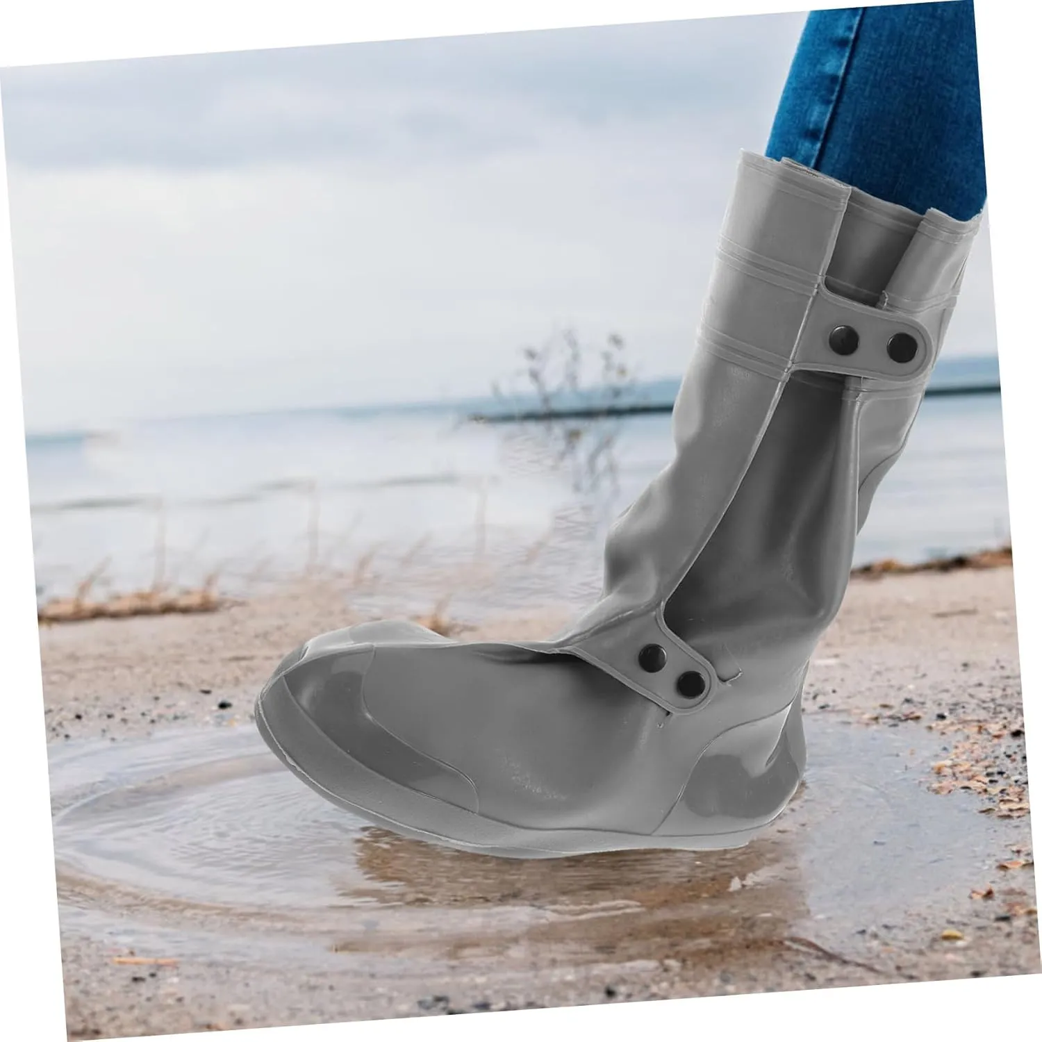 Zerodeko Rain Boot Cover for Women Men Overshoes for Hiking Cycling Anti-slip and Waterproof Protector